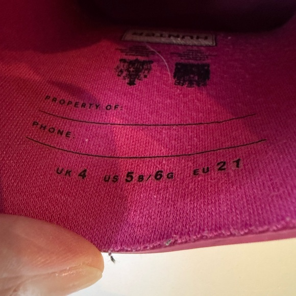 Hunter Kids Bright Pink Rain Boots - size 6 - EUC - Picture 8 of 9